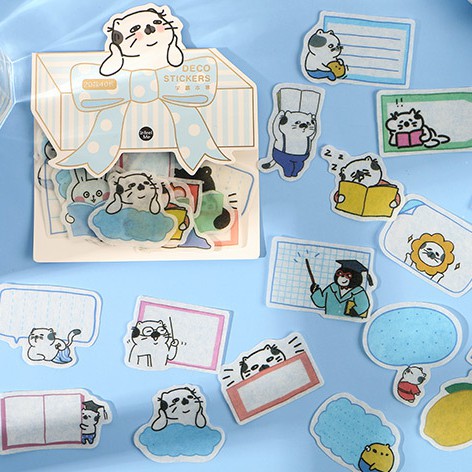 Túi 40 hình dán ngộ nghĩnh sticker đựng túi xinh