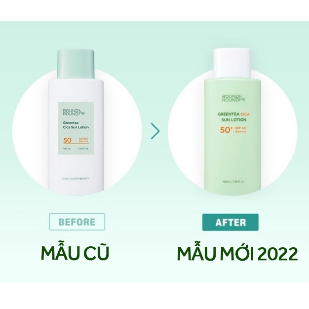 Sữa chống nắng vật lý ROUNDAROUND GREEN TEA CICA SUN LOTION