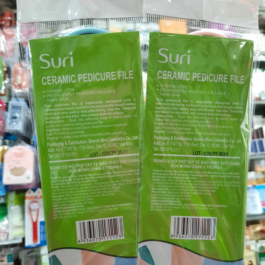 Dụng cụ 2in1 - Tẩy tế bào chết gót chân và dũa móng chân cao cấp Suri