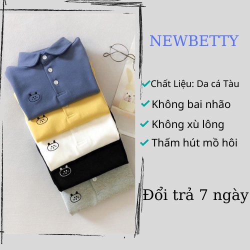 [Xả kho ]Áo thun dài tay chất da cá cho bé. Hình thêu gấu sắc nét. Size từ 7-26kg.