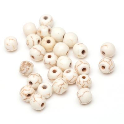 Set 50/ 100 hạt đá ngọc lam hình tròn dùng làm trang sức kích thước 4/6mm