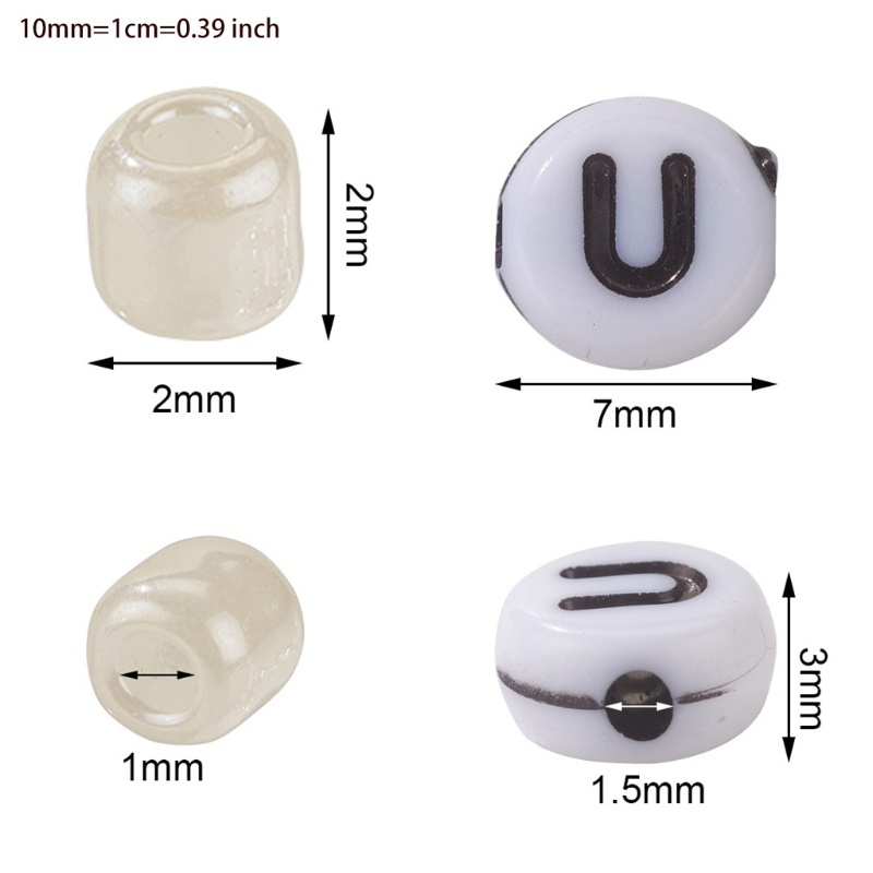 Bộ Hạt Xỏ Vòng Tay / Kính Nghệ Thuật Hình Chữ Cái DIY