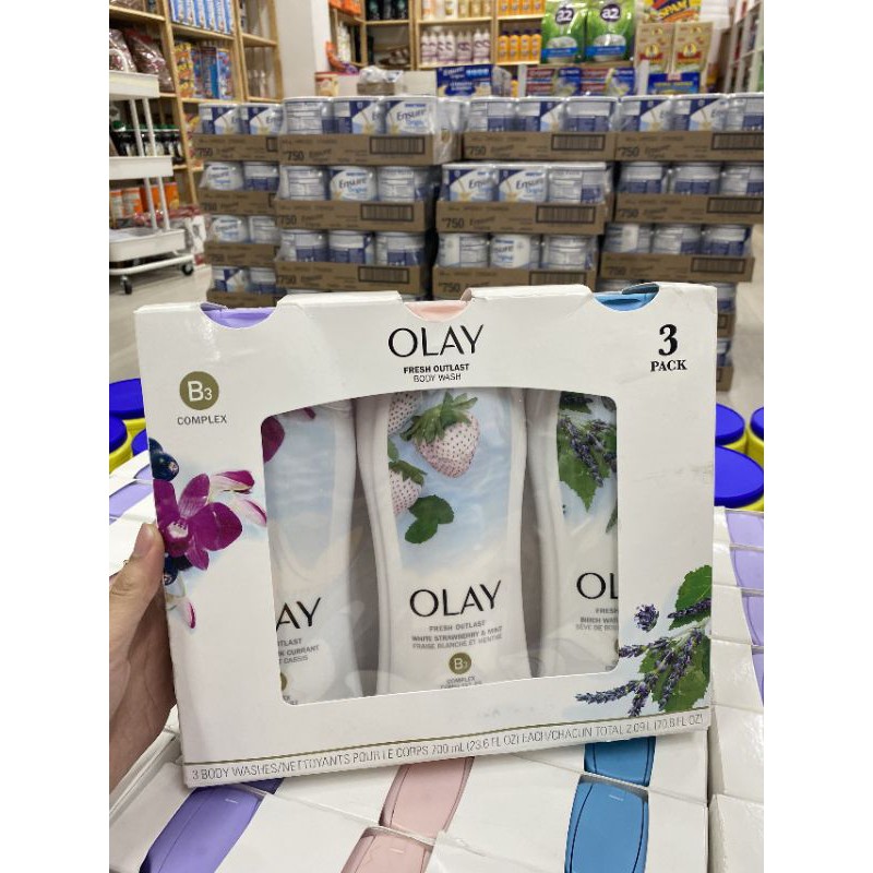 Set 3 chai SỮA TẮM OLAY FRESH OUTLAST 700ml