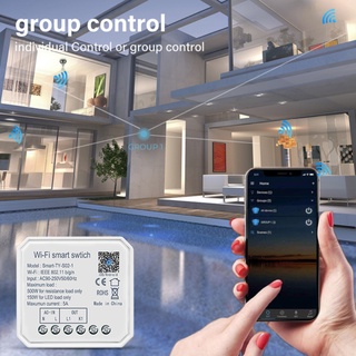 Wifi Mini Smart Smart DIY Light Switch Module 1/2 Gang Smart Life Tuya Remote Control Work 【doom】