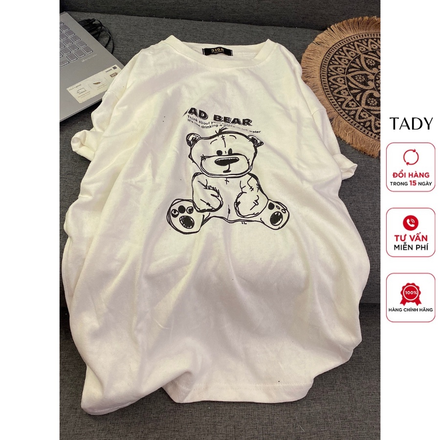 Áo Phông 3158 Unisex Form Rộng Chất Cotton Khô - Áo Thun 3158 Sad Bear Free Size