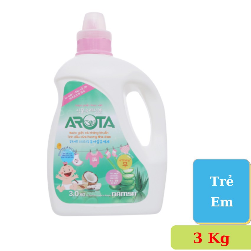 [SIÊU SALE] Nước giặt xả AROTA kháng khuẩn không mùi chuyên dành cho trẻ em (3kg/chai)