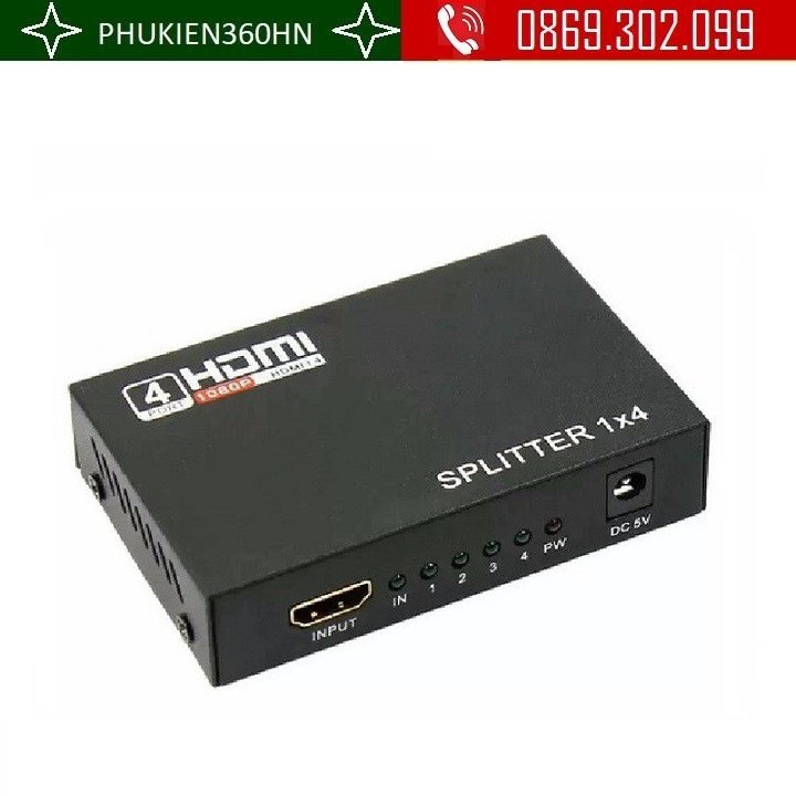 Bộ chia HDMI 1 ra 4 HDMI SPLITTER 1 TO 4 - HDMI 1 ra 4 HDMI