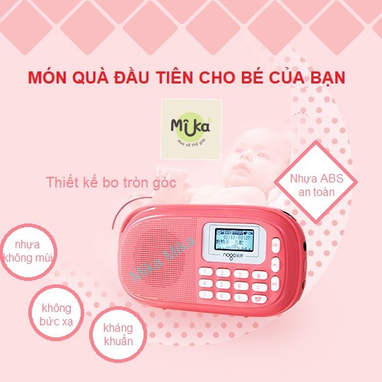 Đài nghe nhạc mini cho bé từ thẻ nhớ dùng làm loa ngoài đài nghe FM loa tắm tiếng Anh Nogo