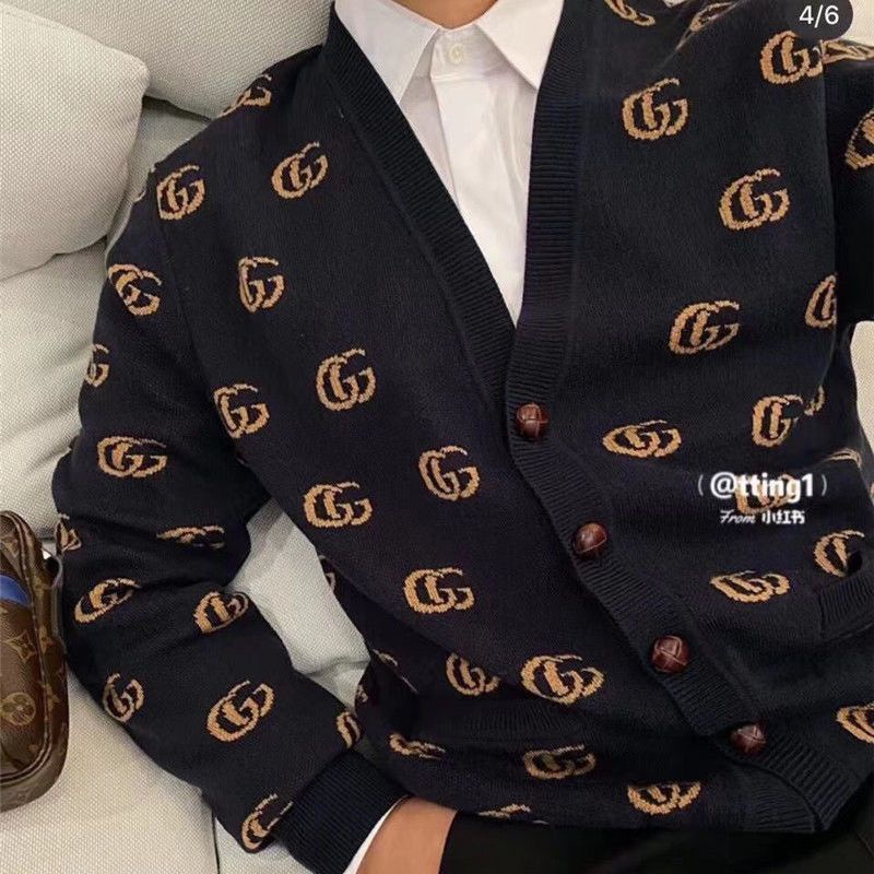 Hàng Có Sẵn!Gucci!Áo Khoác Cardigan Dáng Rộng Giữ Ấm Thiết Kế Mới Thời Trang Dành Cho Cặ