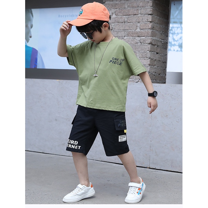 Quần Áo Trẻ Em, Bộ Quần Áo Piece Dễ Thương chất đẹp Cho Bé Trai 16-40Kg