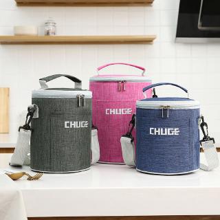 Túi Giữ Nhiệt Đựng Hộp Cơm Trưa Hình Tròn Lót Giấy Nhôm Cách Nhiệt Tiện Dụng