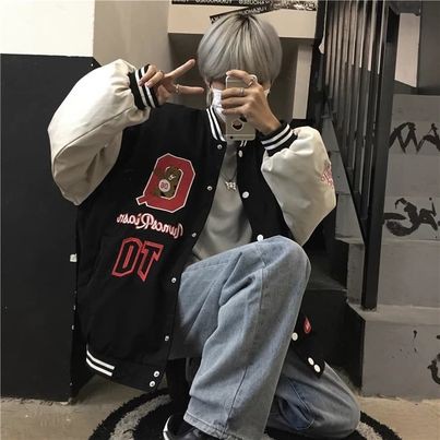 Áo khoác bomber jacket hinhfb thêu siêu chất, áo đôi, dù 2 lớp, gió,Form Rộng Ulzzang, unisex, hình thêu 06