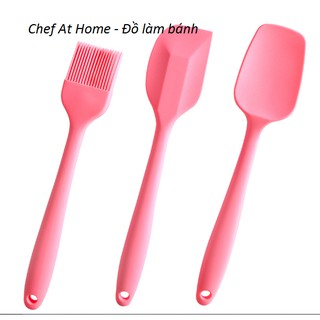 Bộ 3 spatula vét bột và cọ silicone dùng làm bánh