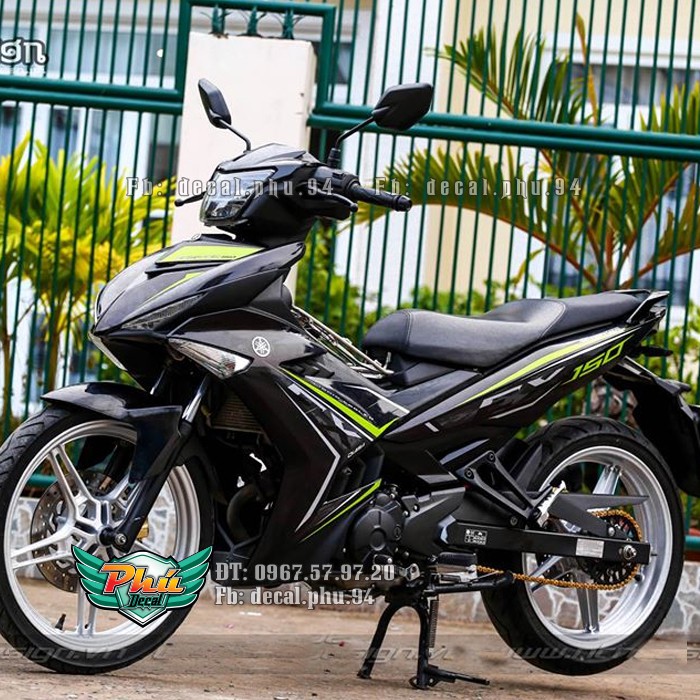 Tem rời Exciter 150 đen chỉ xanh (V)