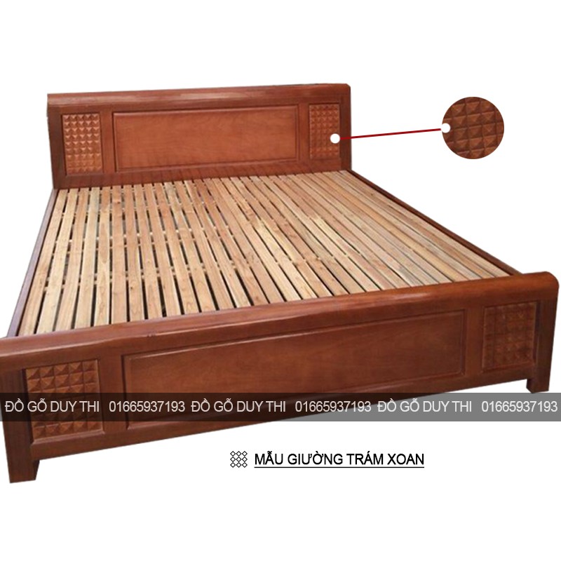 Giường ngủ gỗ xoan tây bắc 1m6x2m giá rẻ