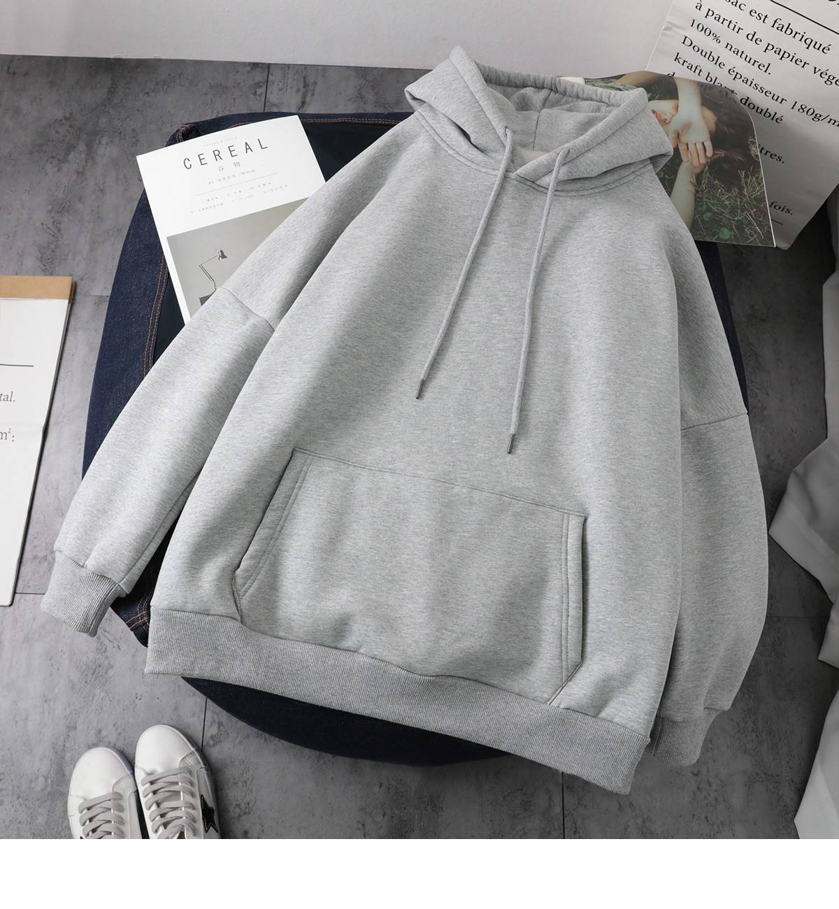 Áo Hoodies Tay Dài Màu Trơn Phong Cách Hàn Quốc Xinh Xắn Năng Động | BigBuy360 - bigbuy360.vn