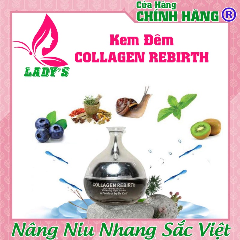 Kem dưỡng da ban đêm collagen rebirth dr cell, kem collagen tái tạo da, làm mờ vết thâm nám, chống lão hóa, 30ml