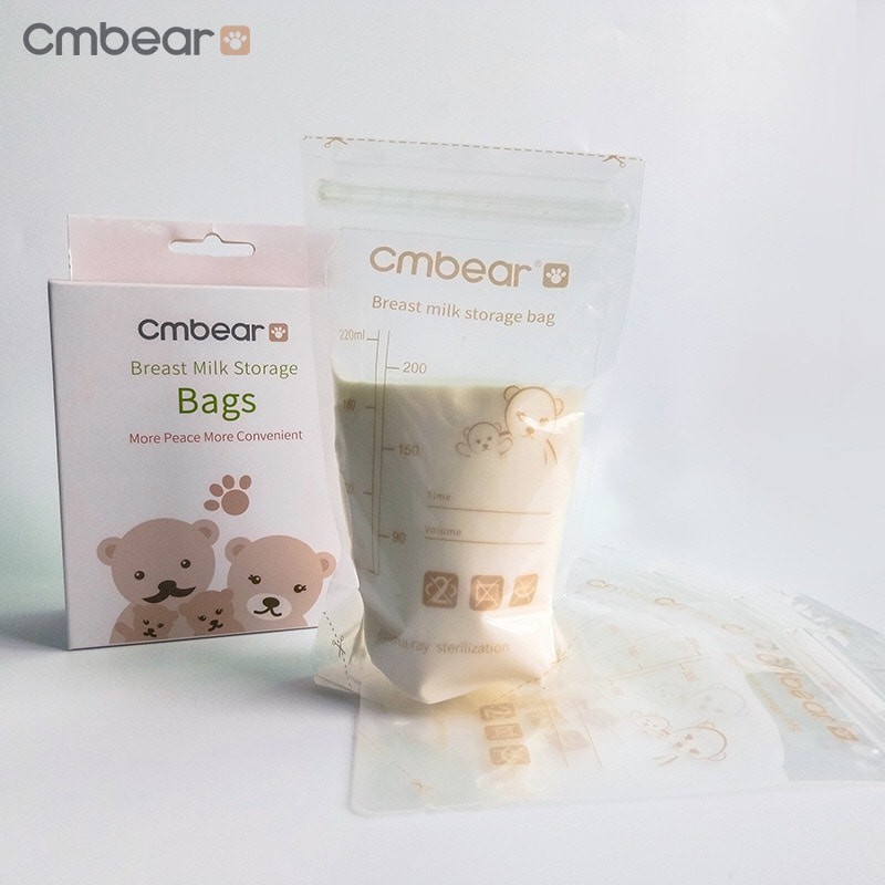 TÚI TRỮ SỮA  chính hãng Cmbear hộp 30 túi 220ml cho mẹ