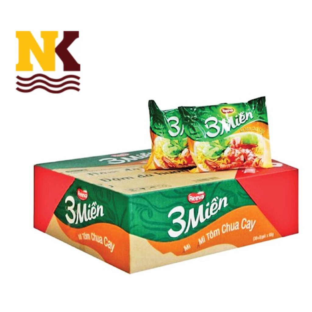 Mì 3 miền tôm chua cay 65g x 30 gói