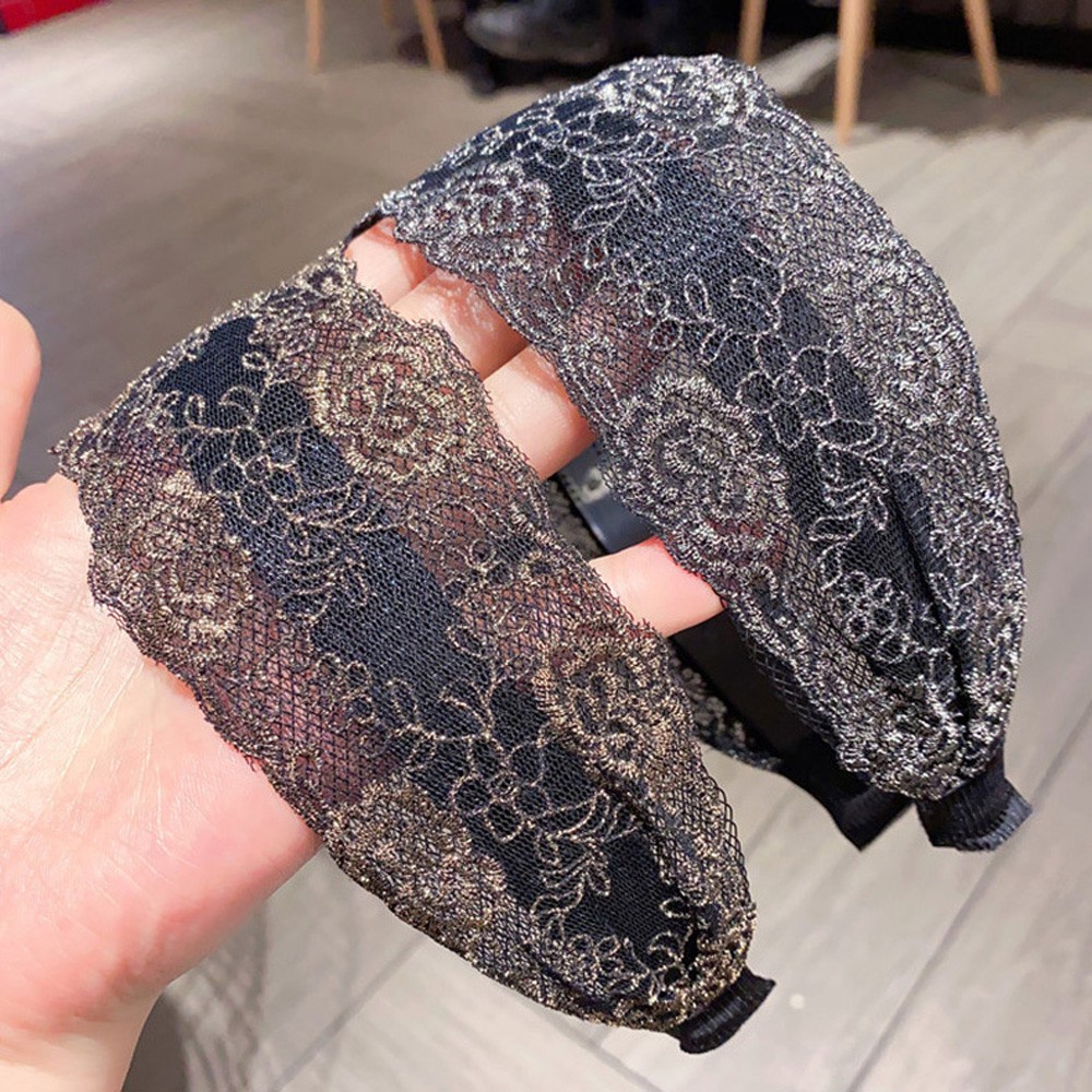 Băng đô vải ren hoa phong cách vintage dành cho nữ