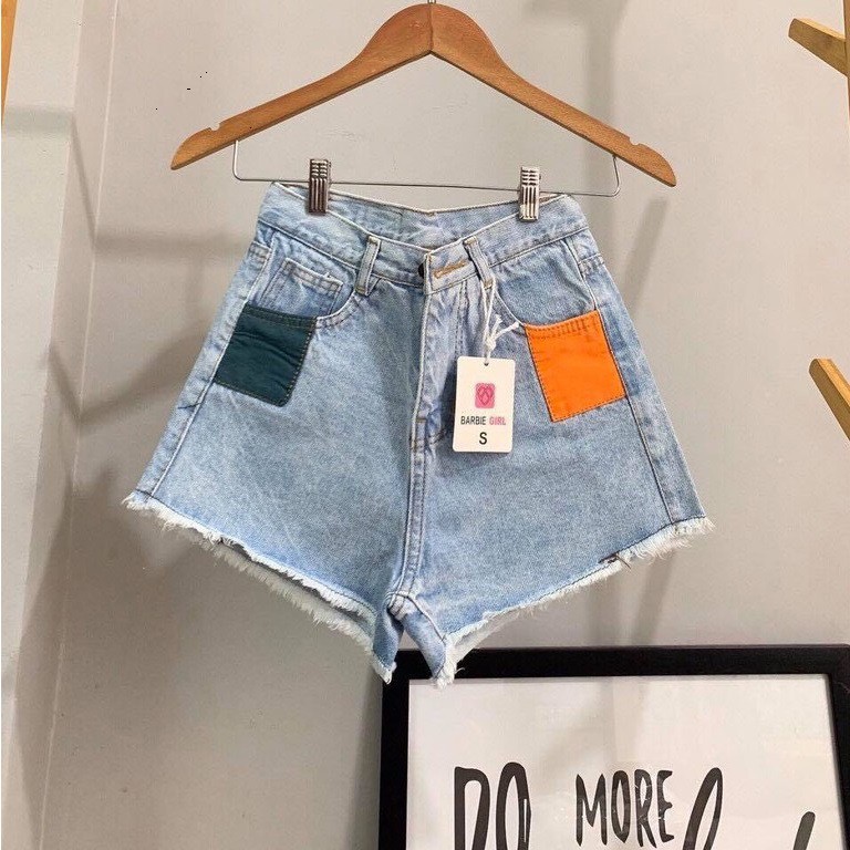 Quần short jean nữ lưng cao King168 , quần short nữ cao cấp QS19