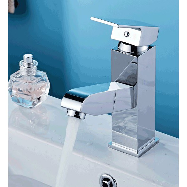 Vòi Lavabo nóng lạnh (Trụ vuông, kiêm đầu xịt) Hợp kim- Siêu cấp ITALIA (Kèm đôi dây cấp nước)