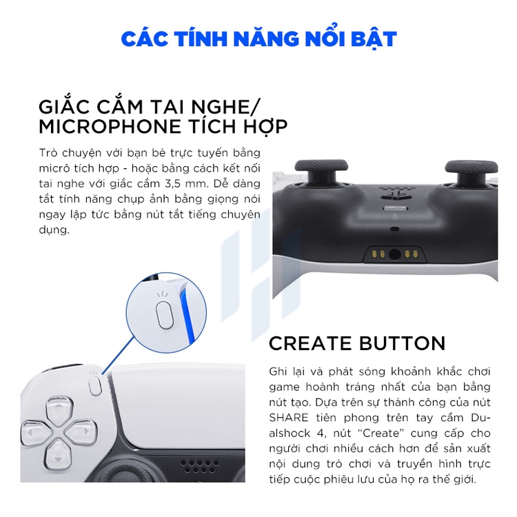 Tay cầm PS5 chơi game Dualsense Controller Playstation 5 chính hãng (Màu Trắng, Đen, Đỏ)