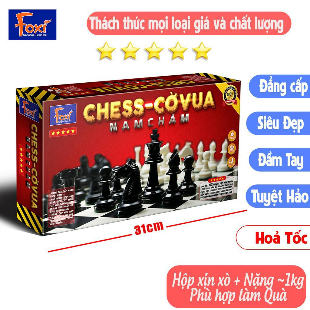 Bộ Cờ Vua Nam Châm xịn xò Bàn 31cm Foxi-Chess-Cờ vua quốc tế Kèm Hộp Đựng
