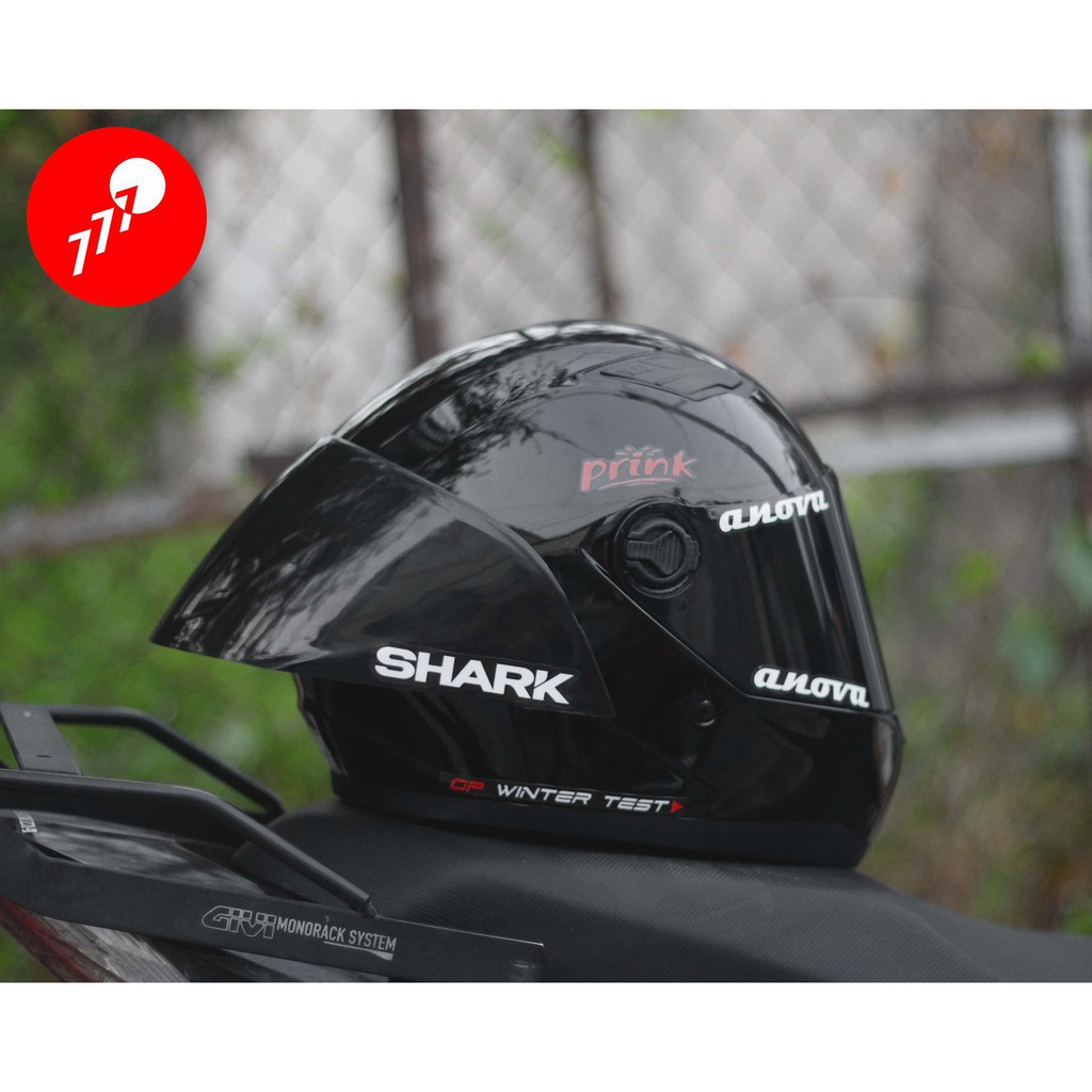 Nón Fullface GXT Màu đen bóng đuôi gió SHARK và Tem, bảo hành 12 tháng