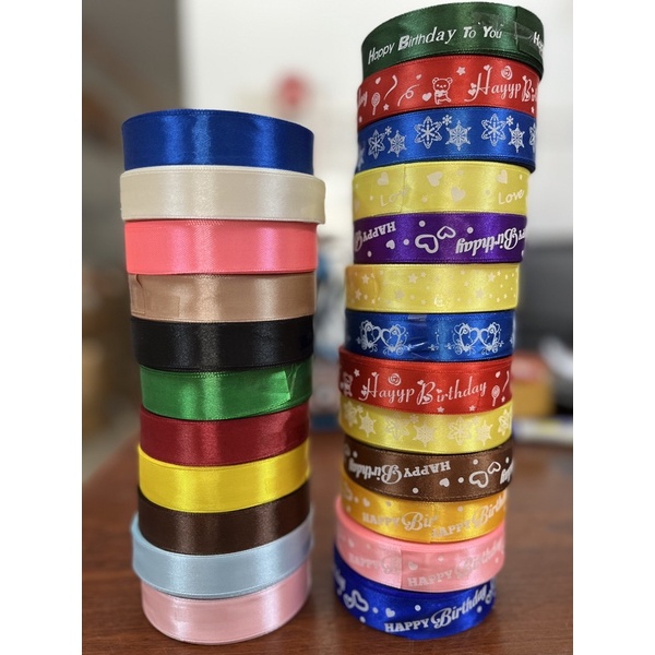 Cuộn Ruy Băng Lụa Trơn 2cm Dài 22m