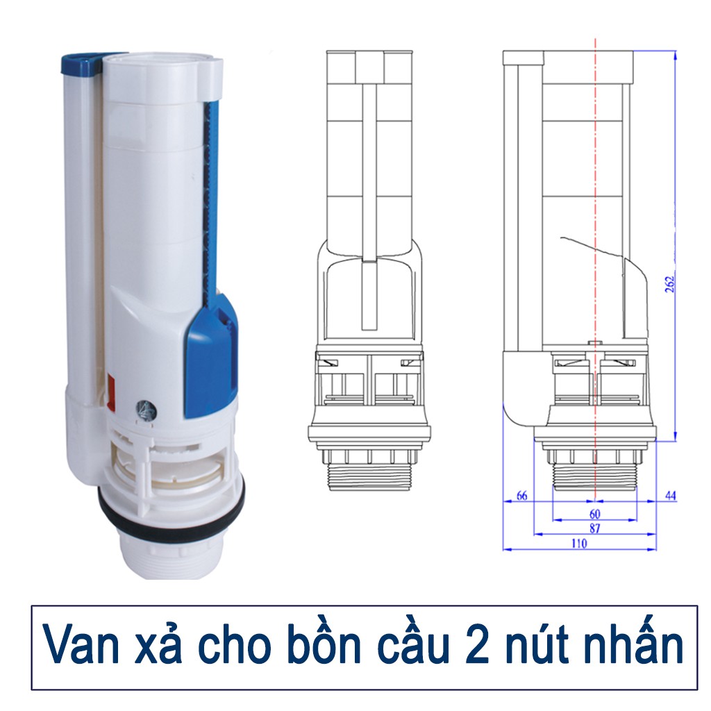 Van xả nước bồn cầu các loại, cọc xả nước bồn cầu