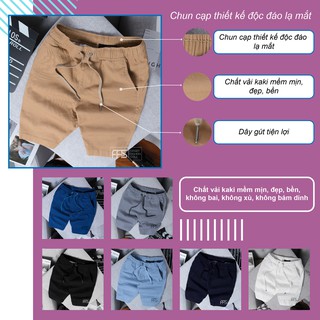 Quần kaki lưng thun basic co giãn 4 chiều Vàng QKK02 -  Mengo