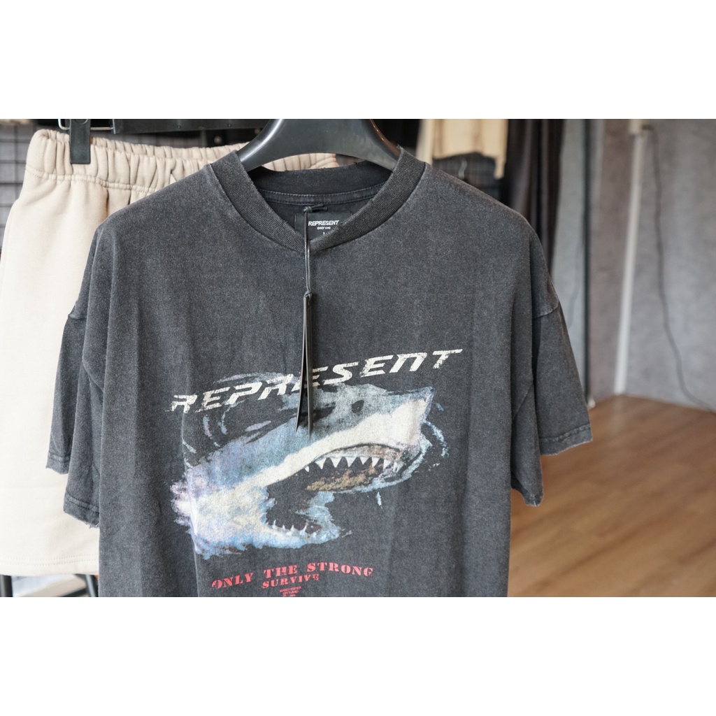📣 - Áo thun Represent Shark Vintage super hot - REPRESENT SHARK TEE BLACK