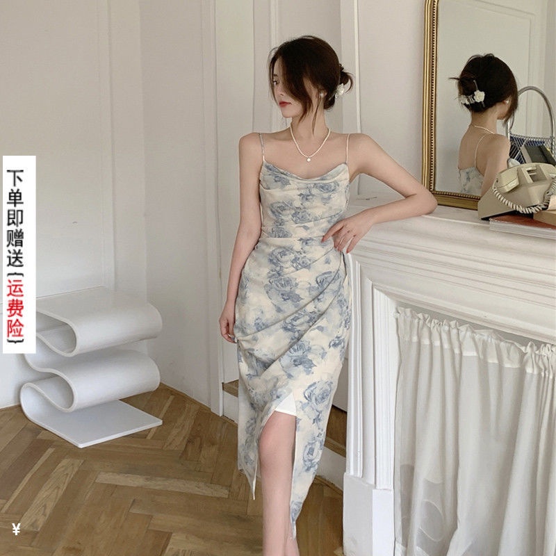 COZOK Đầm Hoa Không Tay Xẻ Tà Thời Trang Dành Cho Nữ