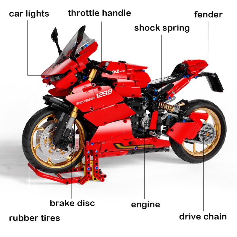 Đồ chơi giáo dục Lắp Ráp mô hình xe máy Ducati V12 Motorcycle 1:5 T4020