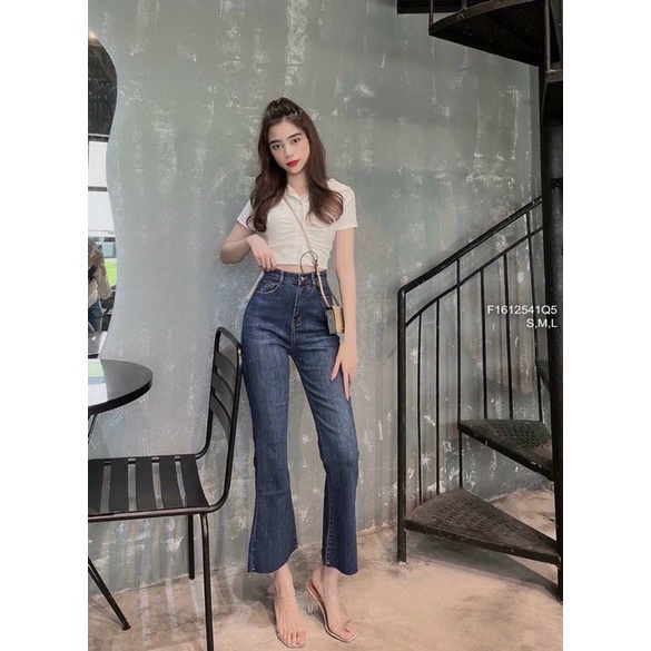 Về sll  🌺 Quần jean lỡ ống loe lưng cao! HÀNG VNXk