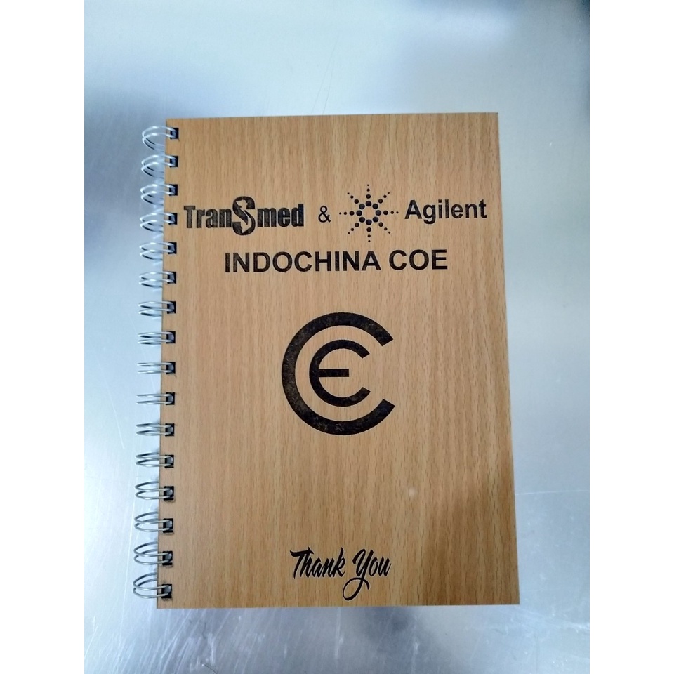 Sổ tay bìa gỗ A5 - Mẫu có sẵn - Khắc theo yêu cầu