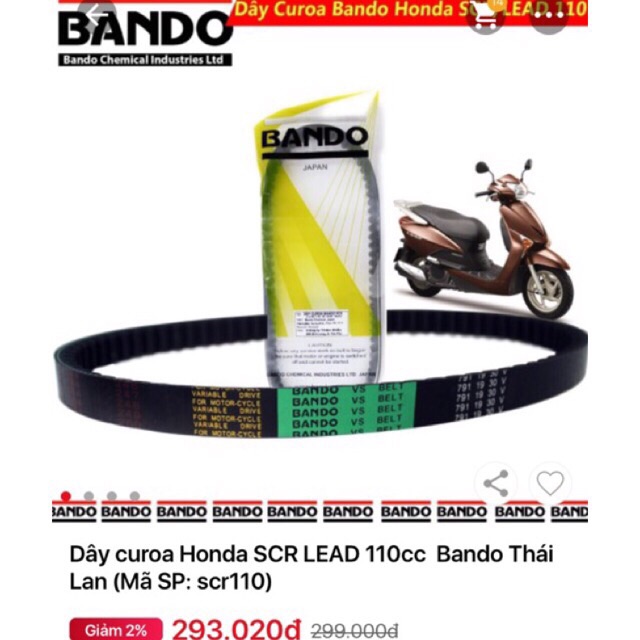 Dây curoa Lead/scr hiệu Bando