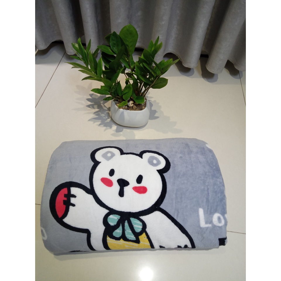 Chăn lông tuyết họa tiết siêu yêu hàng loại 1🍀 Êm mềm mịn mượt