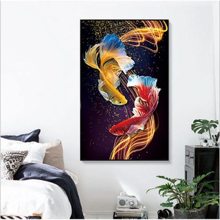 Tranh Thêu Chữ Thập Chỉ Lụa Cá Koi MDW0902