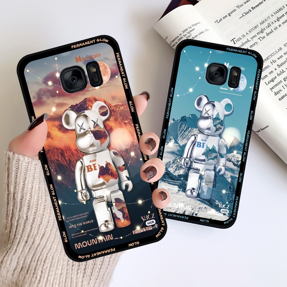 Ốp lưng Samsung S6 / S6 Edge / S7 / S7 Edge / Note 5 / Note FE  in hình họa tiết Mountain, Be@rbrick dễ thương (T13 - T1