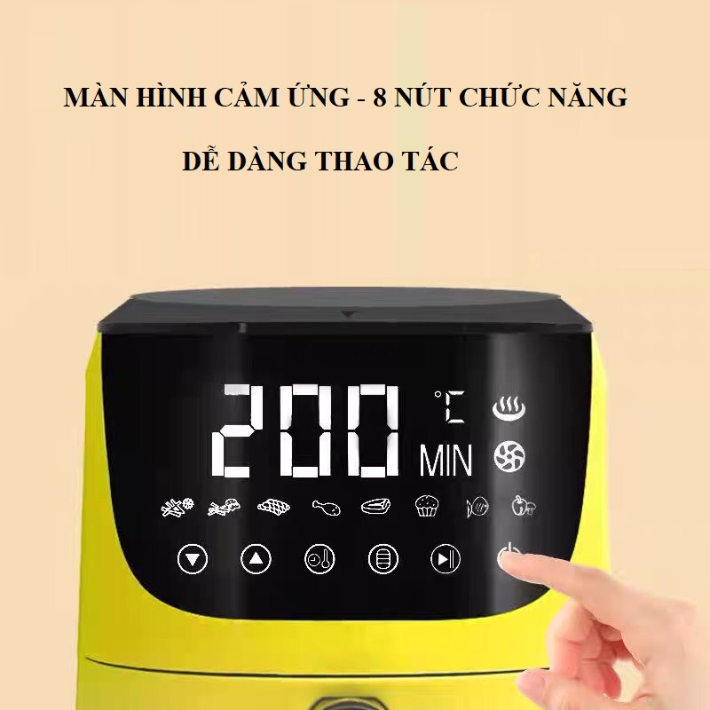 [CHÍNH HÃNG] Nồi chiên không dầu cảm ứng thông minh Cát Á - 5 Lít - Núm Vặn Cơ - Công Suất Lớn Đa Chức Năng