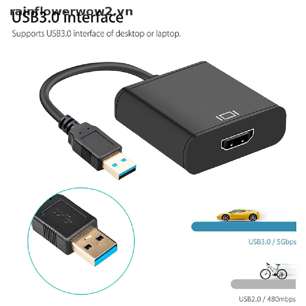 Cáp Chuyển Đổi USB 3.0 Sang HDMI Cho Windows 7 / 8 / 10 PC 1080P