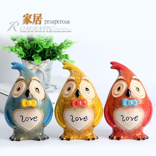 Ống heo tiết kiệm hình chim cú bằng gốm
