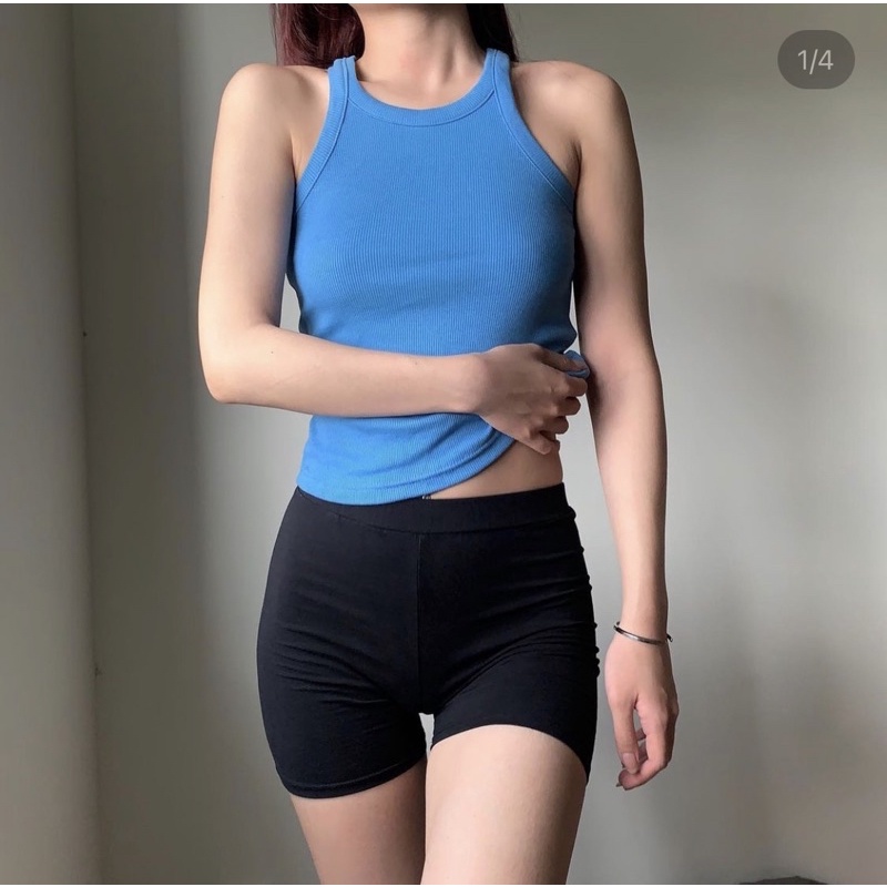 ADDSOMESUGAR Áo basic sleeveless thun gân đen/ xám/ nâu/ trắng