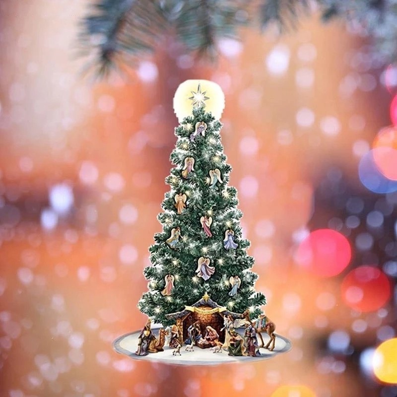 Miếng Dán Cửa Sổ Tĩnh Điện Bằng PVC Chống Nước Họa Tiết Giáng Sinh