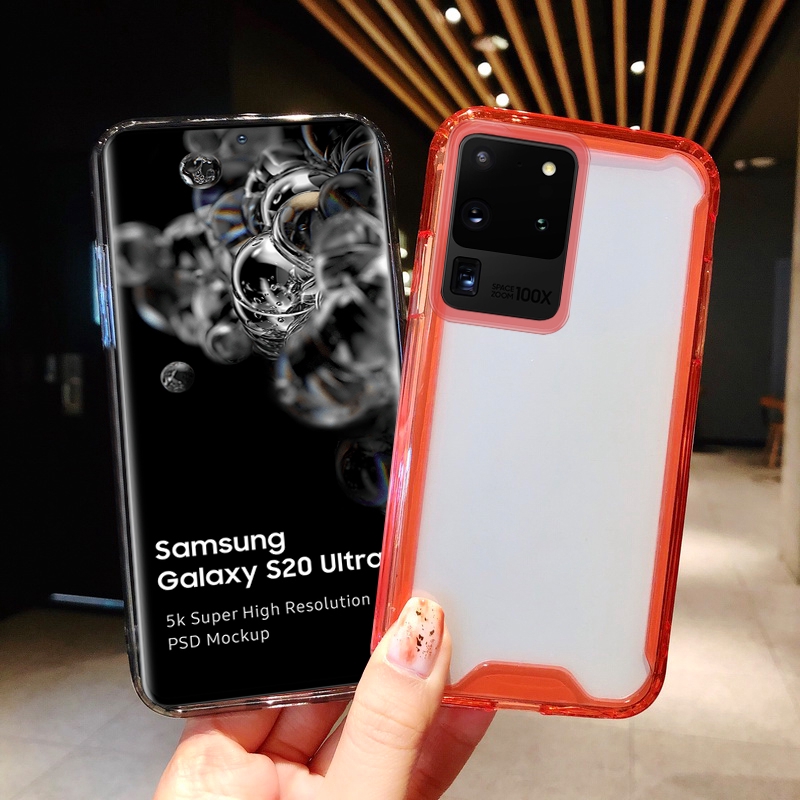 【Ready Stock】Samsung Galaxy S20 Plus Ultra A51 A71 S10 Acrylic Clear Hybrid Case Cover 7/16