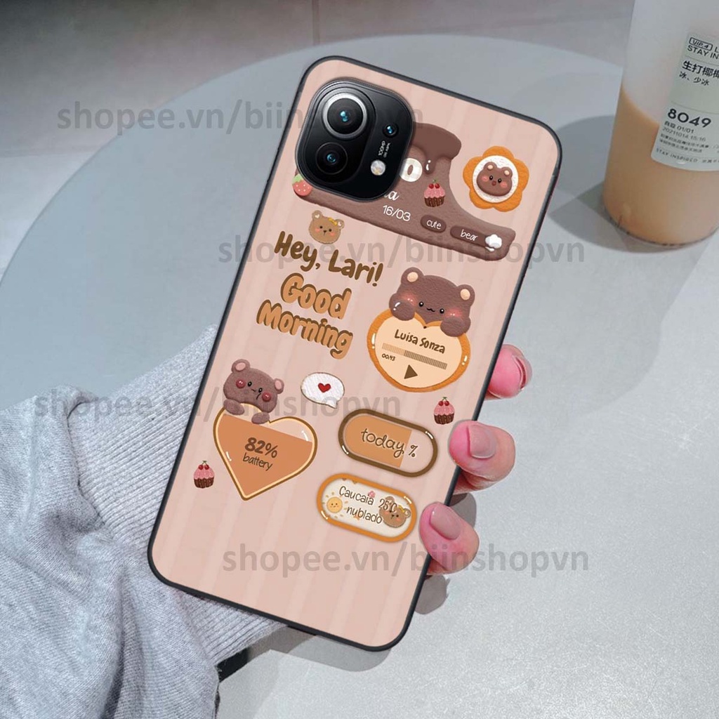 Ốp Xiaomi Mi 11 / Mi 11T / Mi 11 Lite in 3D icon gấu nổi siêu xinh, siêu đáng yêu, cá tính phong cách