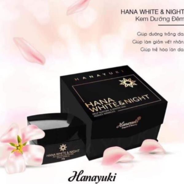 Kem dưỡng trắng da phục hồi ban đêm Hana White Night Hanayuki Chính hãng 100%