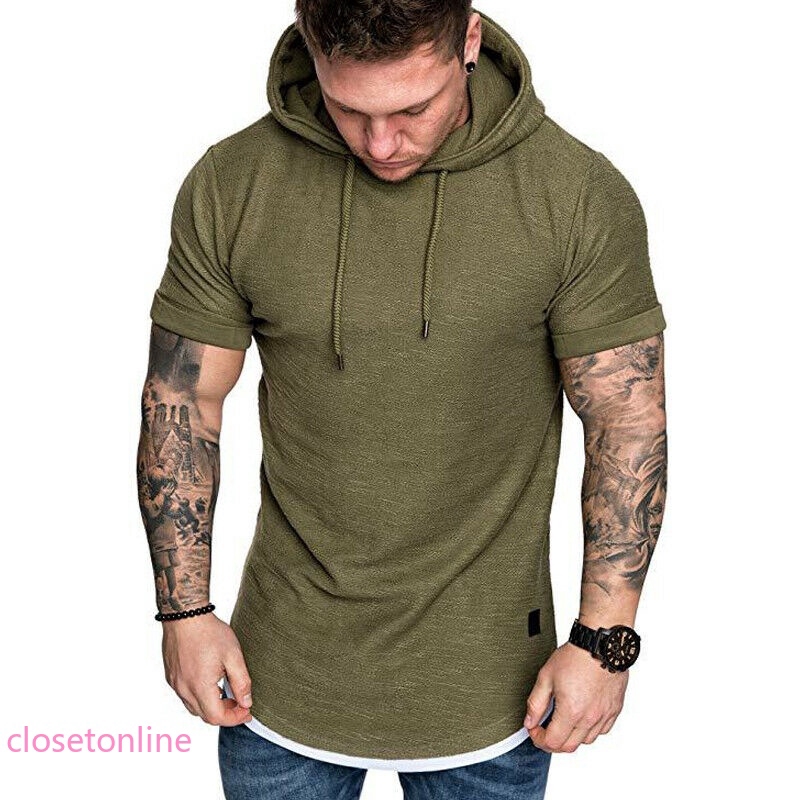 Áo thun hoodie tay ngắn thời trang nam thể thao năng động | BigBuy360 - bigbuy360.vn
